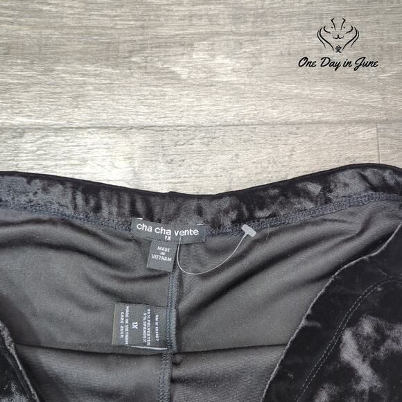 Cha Cha Vente Velour Pull On Ankle Pants Size 1X - Picture 2 of 6